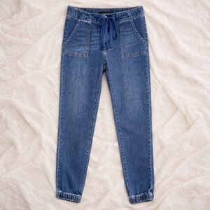 Risen Los Angeles Denim Utility Chore Jogger Soft Stretchy Tie Fronts Jeans